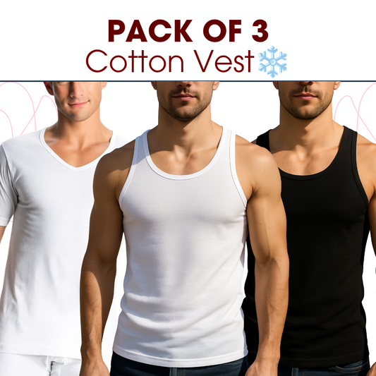 Pack Of 3 Cold Cotton Vest🔥