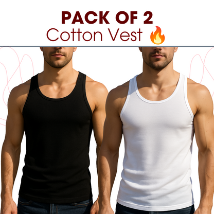 PACK OF 2 - WHITE - BLACK VEST 🔥