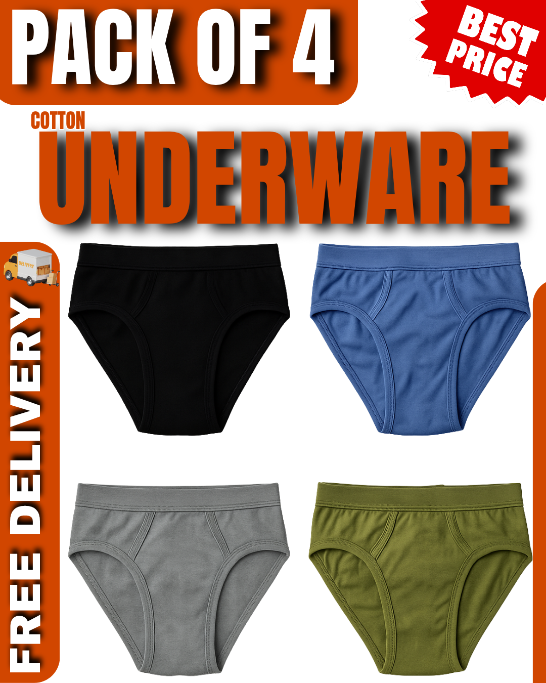 Pack of 4 – Cotton Underwear