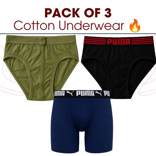 Pack Of 3 - Cotton Soft Underware 🔥